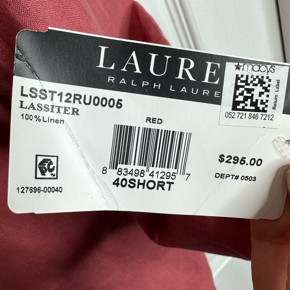 Lauren Ralph Lauren Lassiter Mens Two Button Blazer Linen Classic 40S New - Picture 5 of 10